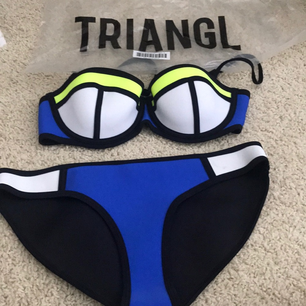 Triangl Swimwear Poppy Blue Crush Neoprene Bikini